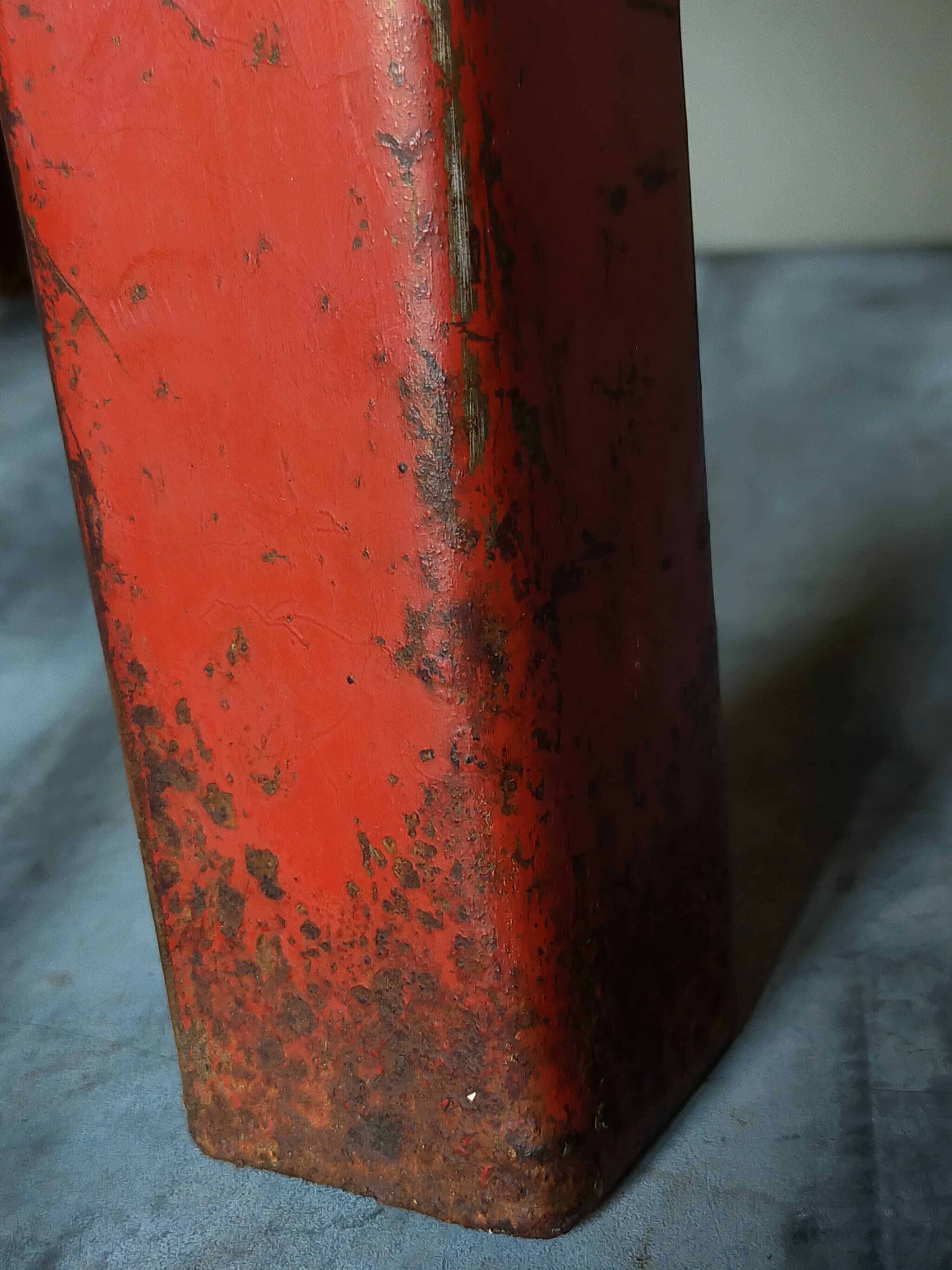 Vintage industrial stool made of recycled sheet metal