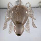 Tomaso Buzzi, Mid-century pink "bullicante" glass chandelier by Venini