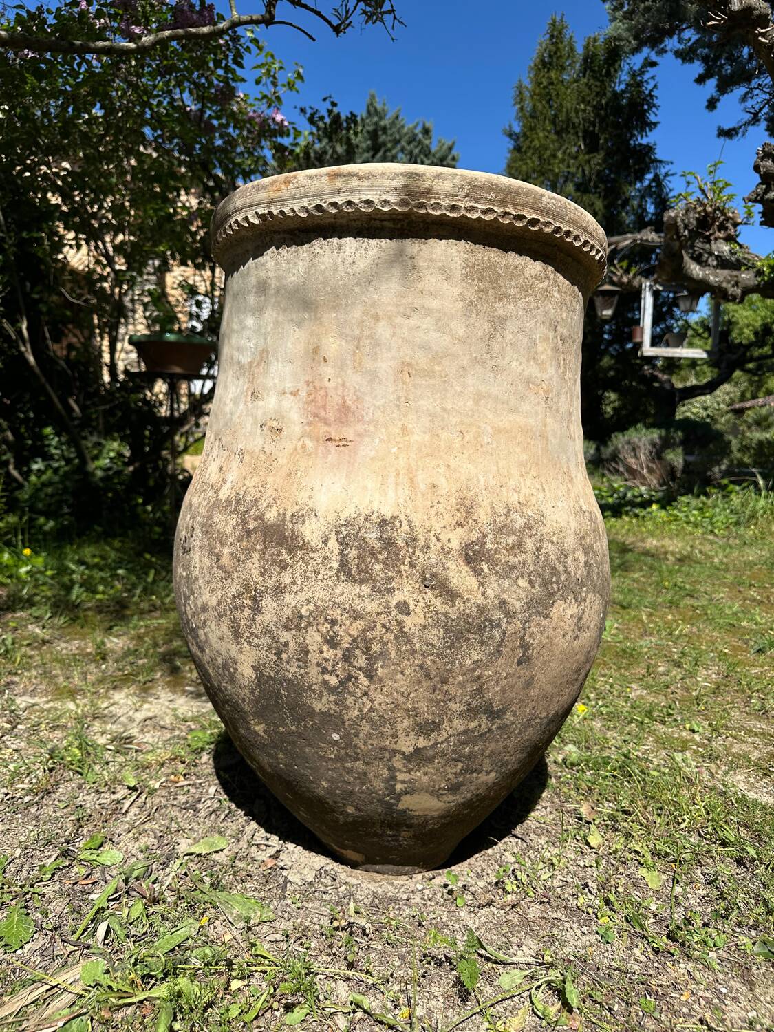 Ancient terracotta pottery jar from the 19th century