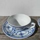 Pair of signed blue porcelain cups
