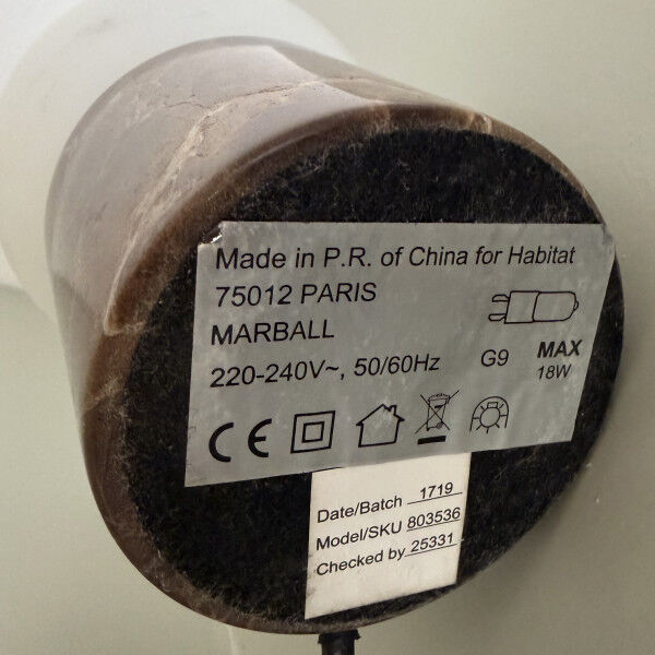 Lampe en marbre Habitat