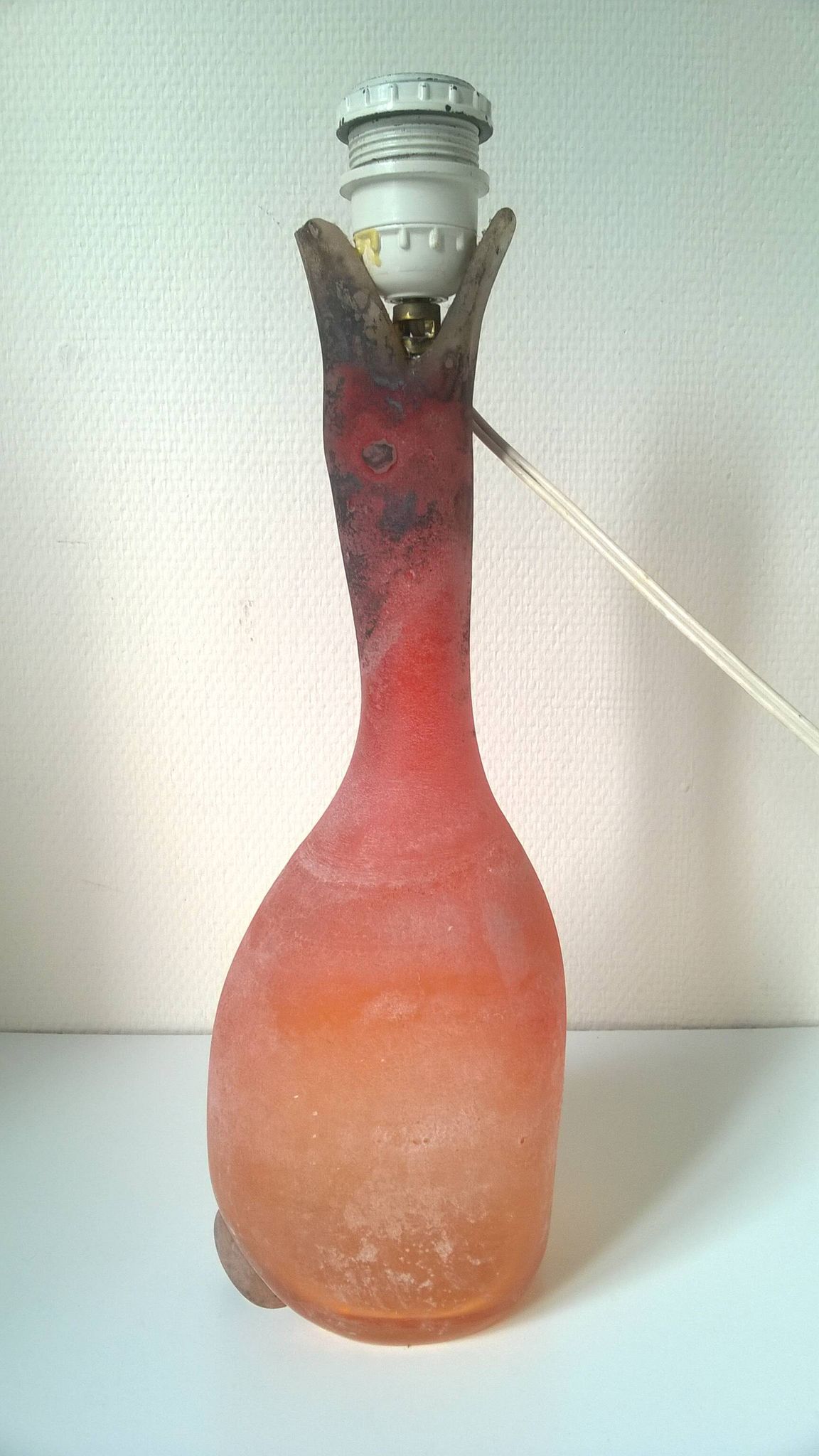 Pied de lampe en verre