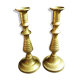 Former pair of bronze candlesticks