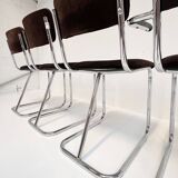 Set metal dining chairs in Gispen style (4), 1970s