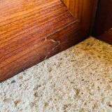 Extendable Scandinavian style dining table with double elongations by Maison Ducau, Circa 1970