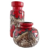 Vases en céramique Scheurich de style mid-century modern, Allemagne de l'Ouest, années 1960.