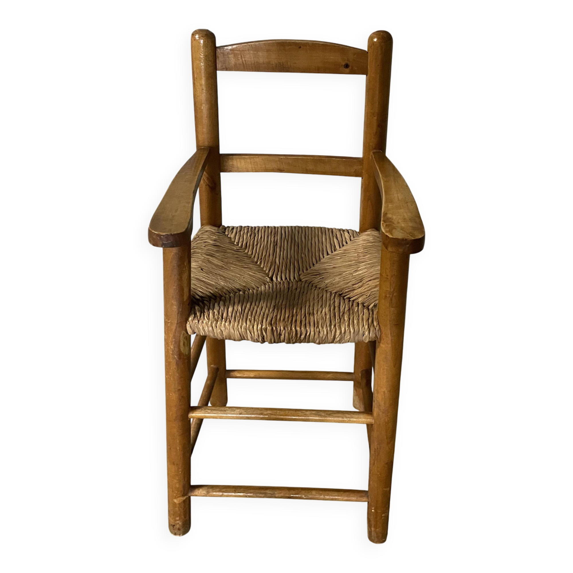 High straw chair for children