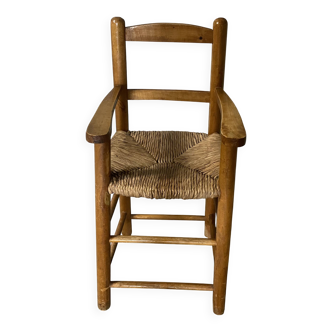 High straw chair for children