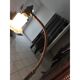 Brass floor lamp with glass shade