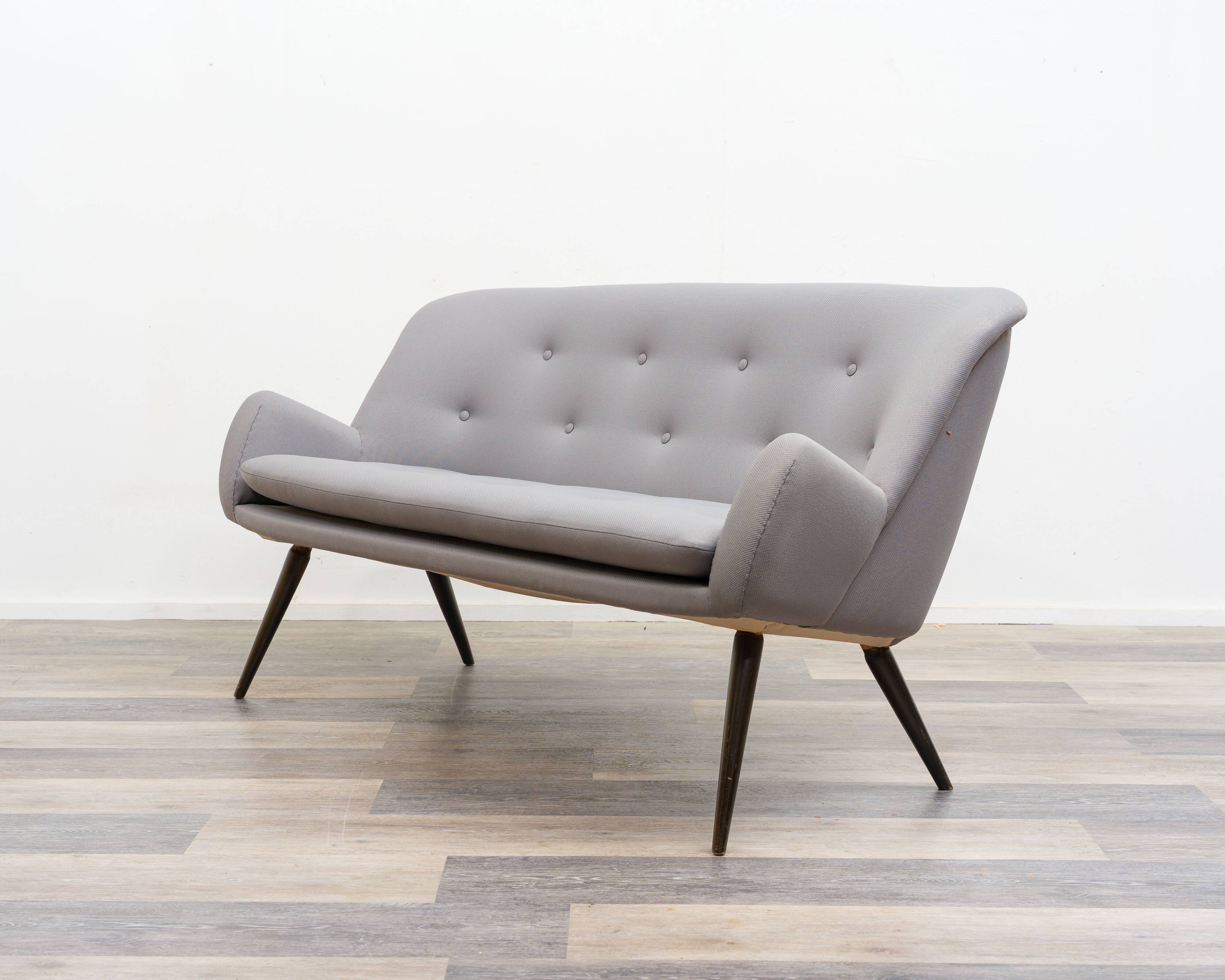 2.5-seater cocktail sofa, 1950s. Professionally restored.