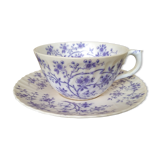 Ancient porcelain cup from eastern France with Mauve Fleurettes