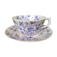 Ancient porcelain cup from eastern France with Mauve Fleurettes