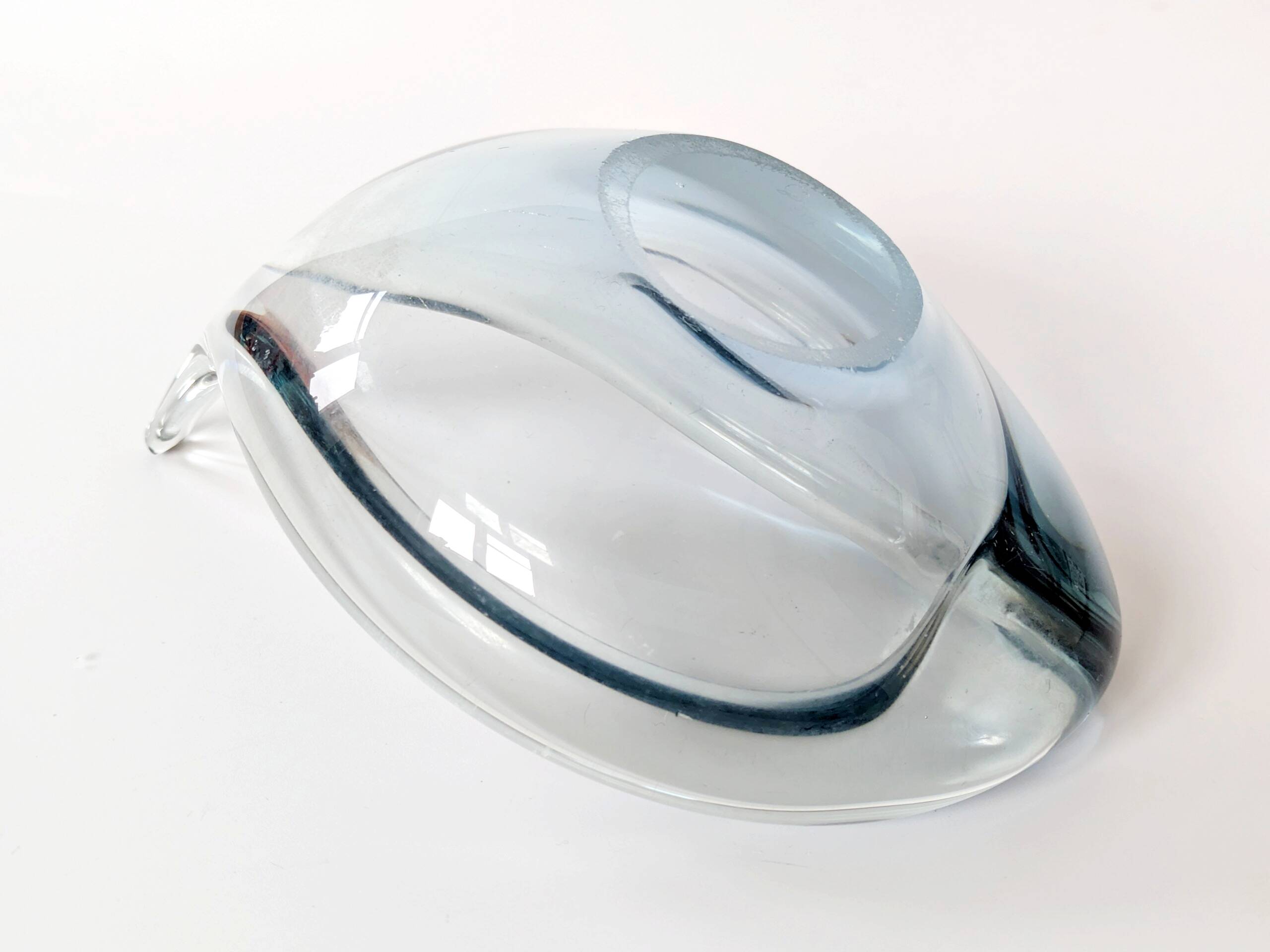 Vide poche en verra AKVA Per Lütken pour Holmegaard Danemark, années 60