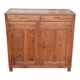 Vintage Parisian buffet in raw wood - 2 doors, 2 drawers