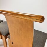 Set of 4 Italian Design Birchwood Dining Chairs, 1970s