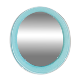 Vintage Beveled Glass Oval Mirror by A. Lupi for Cristal Luxor, Italy 1970