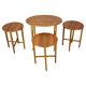 Restored Danish folding teak table with three nesting chairs by Poul Hundevad