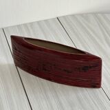 Rectangular red ceramic vase
