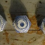 Series of 3 tea pots in blue China