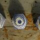 Série de 3 pots à thé en Chine bleue