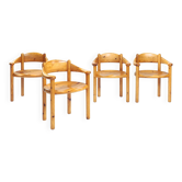 Rainer Daumiller pine carver dining chairs for Hirtshals Sawmill, set of 4