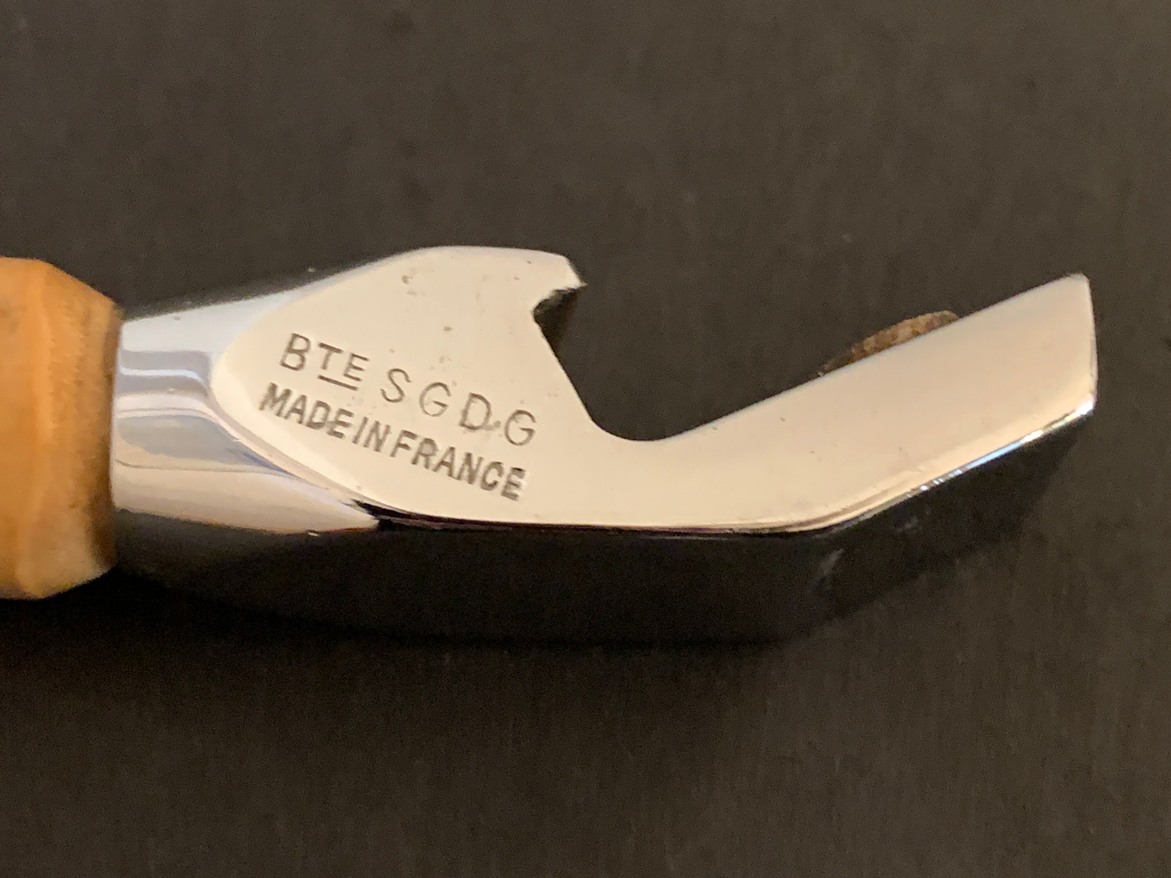 French bottle opener with bamboo handle, 1960