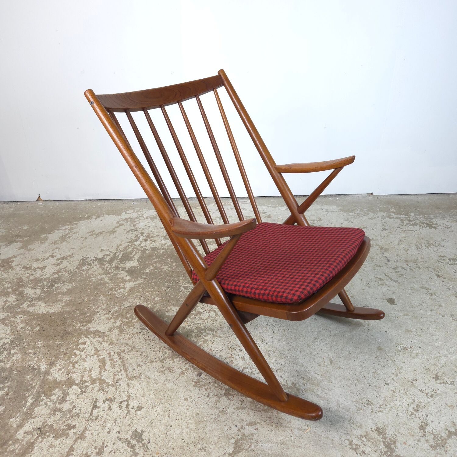Frank Reenskaug, Bramin Møbler rocking chair Danish teak 60s