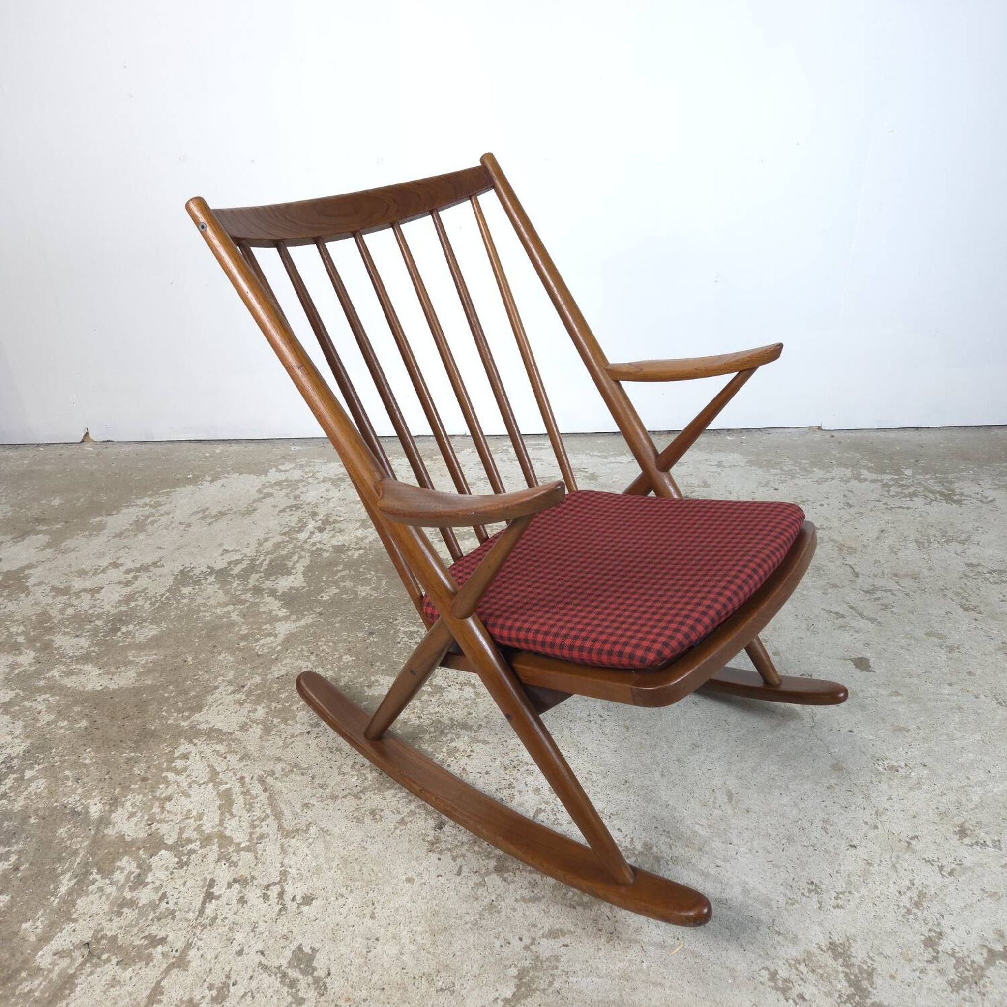 Frank Reenskaug, Bramin Møbler rocking chair Danish teak 60s