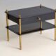 Glass and brass side table with drawer, 1970s, Europe