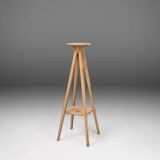 Industrial painted wooden tripod Console with rich patina, France 1900s