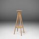 Industrial painted wooden tripod Console with rich patina, France 1900s