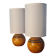 Pair of vintage wooden ball lamps, Scandinavian style bedside lamps, 32 x 14 cm, very good