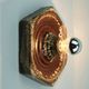 1 of 2 hexagonal mid century ceramic sconces wall lamps 1960s 1970s lava drip glaze beige brown