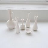 Group of 6 white and grey Midcentury Modern vessels Rörstrand Sweden 1950