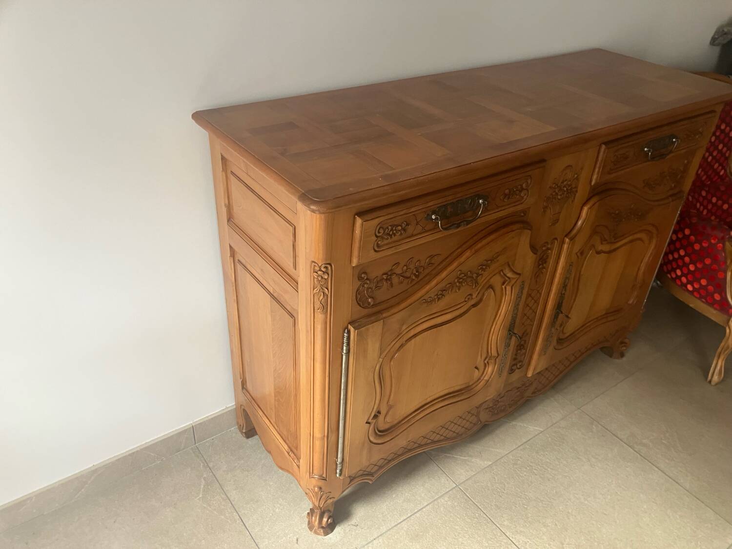 Buffet vintage en merisier massif