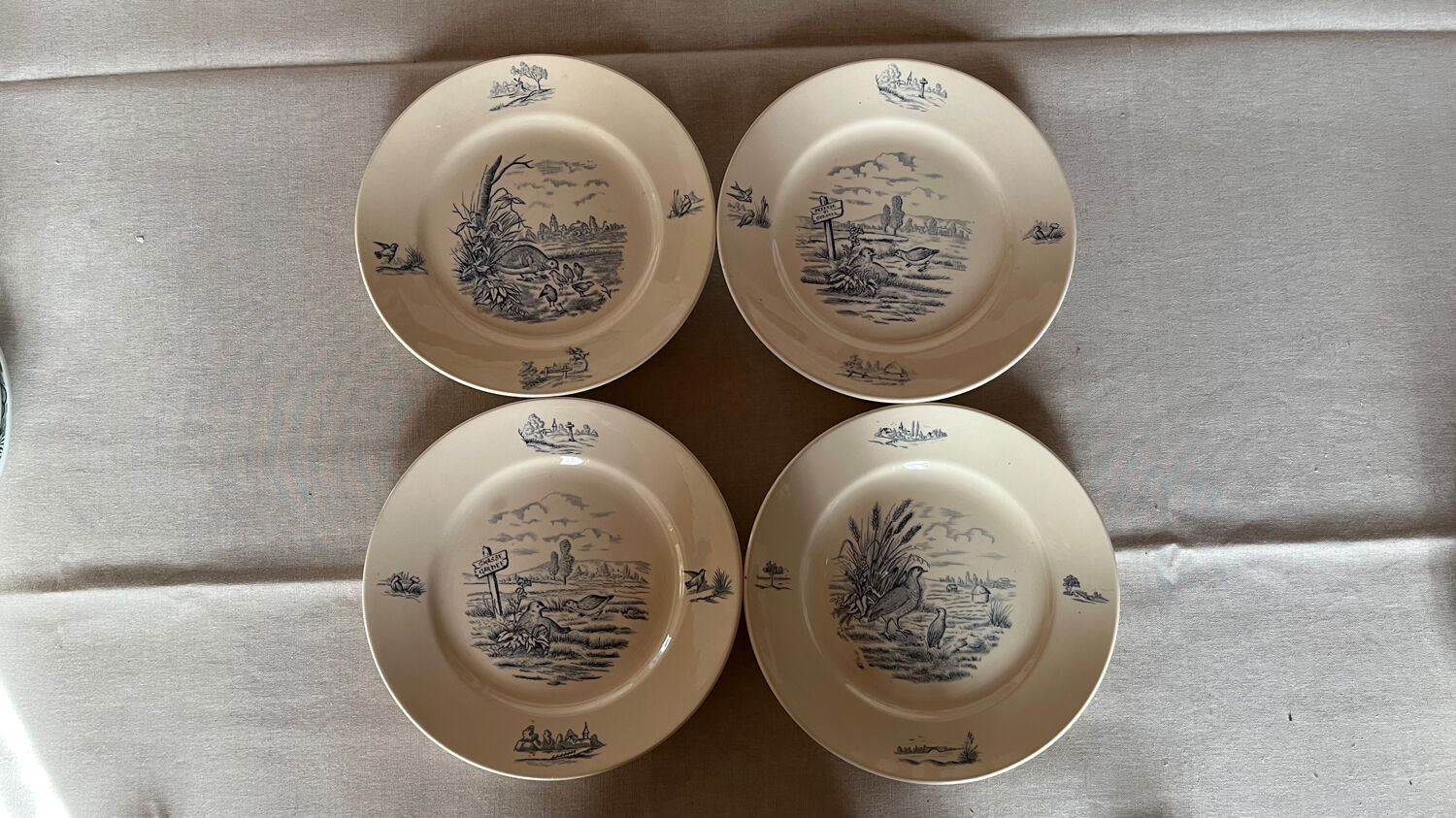 Lot of 4 old Longchamp plates