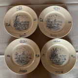 Lot de 4 assiettes  Longchamp  anciennes