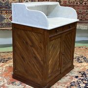 Toilet furniture in pitch pine and marble top - 30s