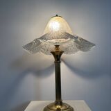 Mid century glass table lamp , 1970s