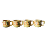 4 vintage slip fruit cups
