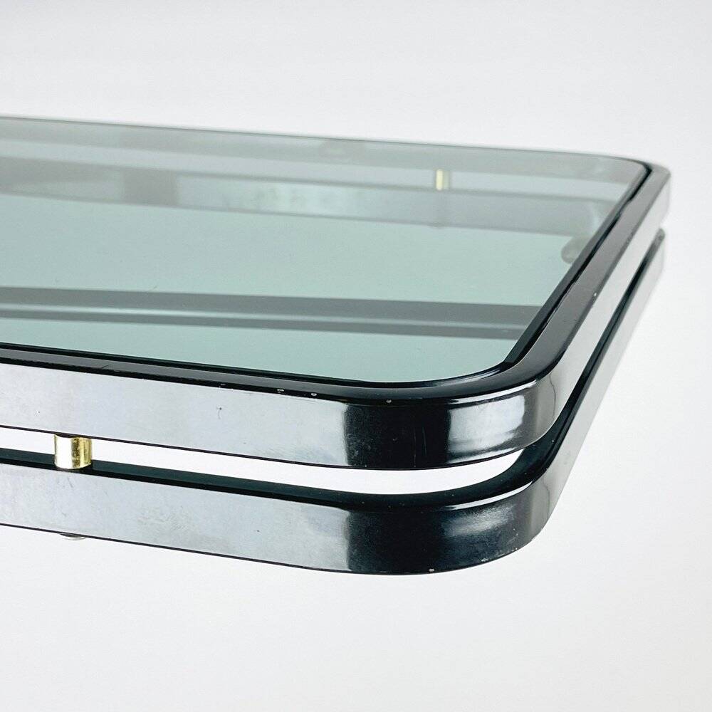 Large black Italian coffee table by Allegri Arredamenti, 1970s.