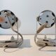 Pair of modernist wall lamps Lita model 0234 white Vintage.