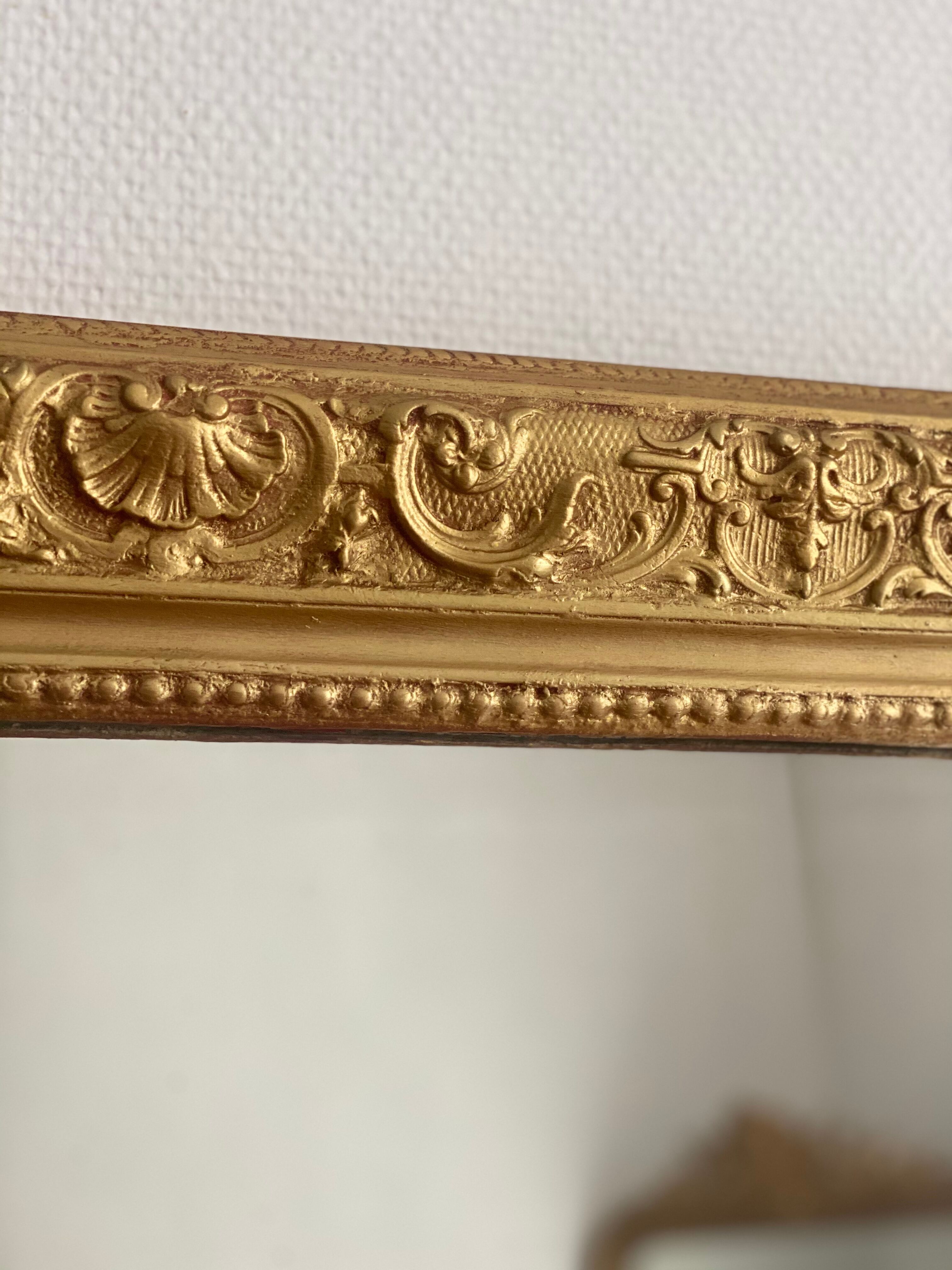 Old rectangular mirror Louise Philippe gilded fireplace 115x156cm