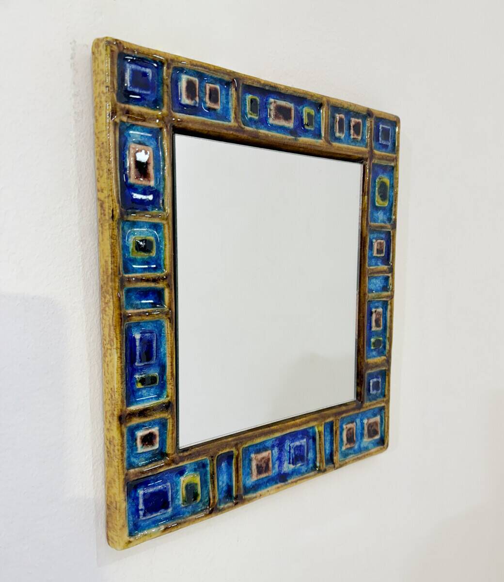 Miroir en céramique mid century