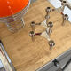 Vintage bedside table in brushed metal