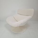 Restored Artifort F518 Lounge Chair by Geoffrey Harcourt in Bouclé Fabric,