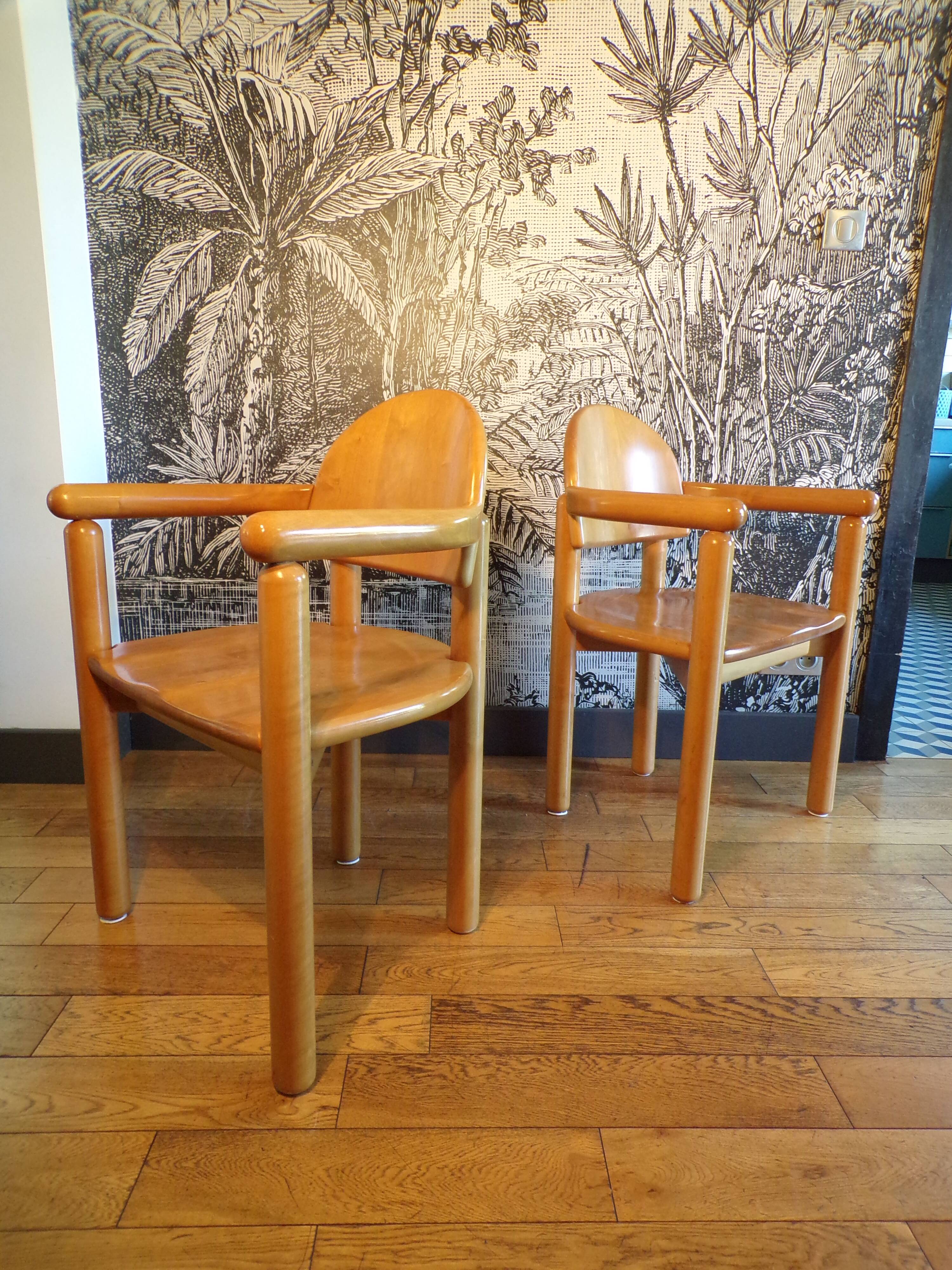 Pair of pine armchairs by Rainer Daumiller for Hirshals Savvaerk