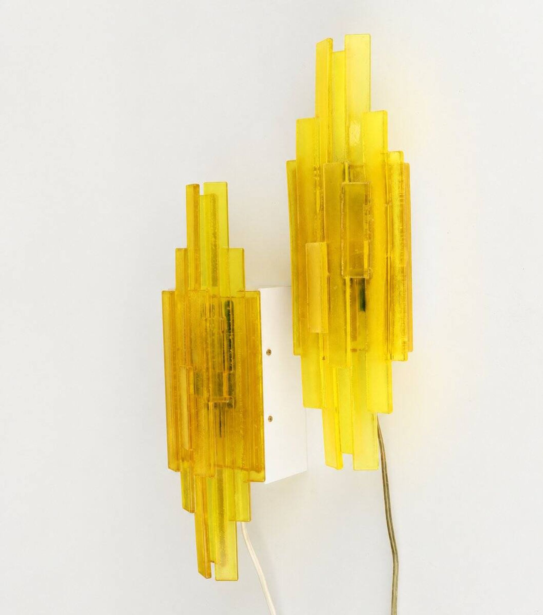 Acrylic wall lamps by Claus Bolby Cebo Industri, Denmark, 1970s, set of 2