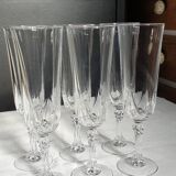 Six flûtes à champagne en cristal
