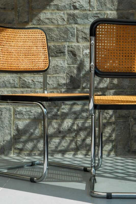 Pair of black Cesca chairs B32 Marcel Breuer